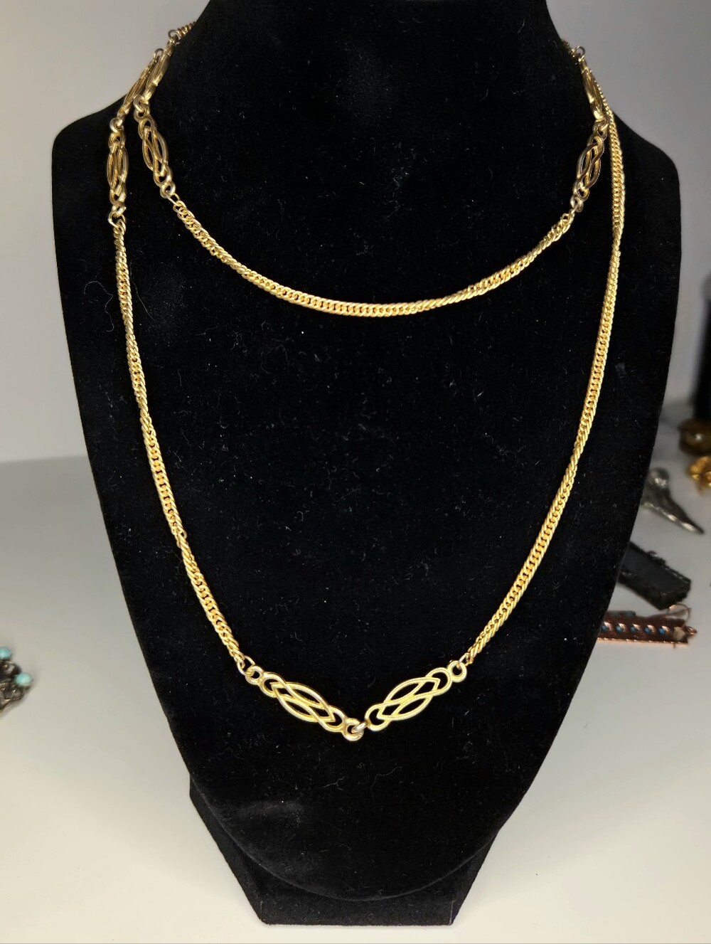 Vintage Vendome Gold Tone 35" Long Chain Necklace - Signed